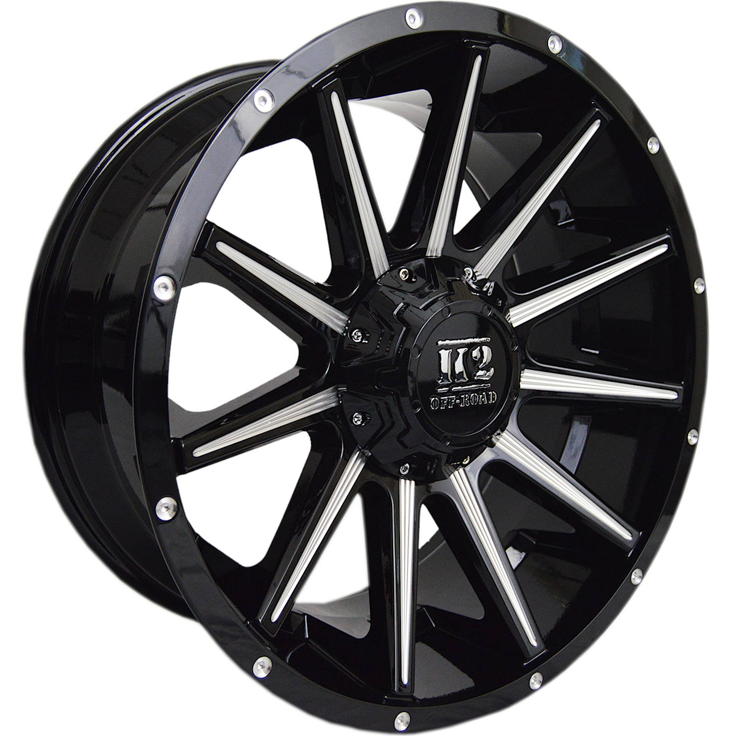 K2 Offroad Tanker Gloss Black with Milled Spoke Faces and Lip Accents Wheel