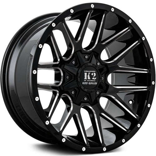 K2 Offroad Venom Gloss Black with Milled Spoke Edges