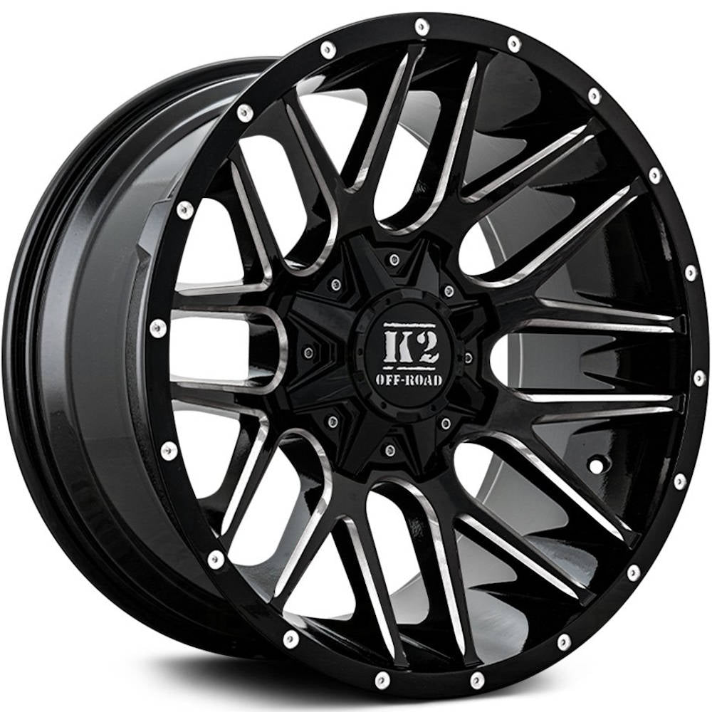 K2 Offroad Venom Gloss Black with Milled Spoke Edges Wheel