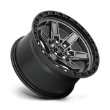 Fuel 1PC Kicker 17x9 +12mm Matte Gunblack Gray with Black Simulated Beadlock