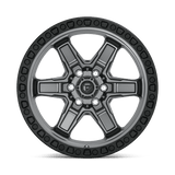 Fuel 1PC Kicker 17x9 +12mm Matte Gunblack Gray with Black Simulated Beadlock
