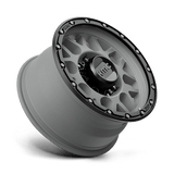 KMC KM535 GRENADE OFF-ROAD 17x9 +18mm Matte Gray Matte Black Lip (8x165.1)