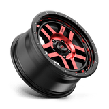 KMC KM540 18x8.5 0mm Gloss Black with Machined Spokes and a Red Tint (5x127)