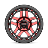 KMC KM540 18x8.5 0mm Gloss Black with Machined Spokes and a Red Tint (5x127)
