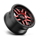 KMC KM540 RECON 18x8.5 0mm Gloss Black Machined with Red Tint