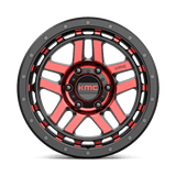 KMC KM540 17x8.5 +18mm Gloss Black with Machined Spokes and a Red Tint