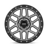 KMC KM544 17x8.5 0mm Satin Black With Gray Tinted Spokes and a Simulated Beadlock (5x127)