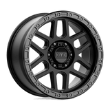 KMC KM544 17x9 +18mm Satin Black with Gloss Black Simulated Beadlock