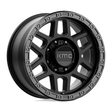 KMC KM544 MESA 18x9 +18mm Satin Black With Gloss Black Lip