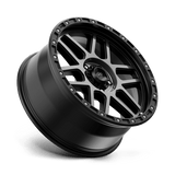 KMC KM544 17x8.5 0mm Satin Black With Gray Tinted Spokes and a Simulated Beadlock (5x127)