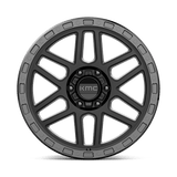 KMC KM544 17x9 +18mm Satin Black with Gloss Black Simulated Beadlock