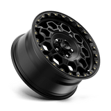 KMC KM545 17x8 +35mm Satin Black with Simulated Beadlock (5x114.3)