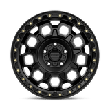 KMC KM545 17x8 +35mm Satin Black with Simulated Beadlock (5x114.3)