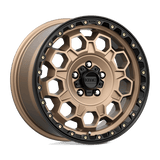KMC KM545 17x8 +35mm Matte Bronze with Black Simulated Beadlock