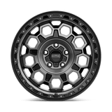 KMC KM545 17x8 +35mm Satin Black with Gray Tint and Simulated Beadlock (5x114.3)