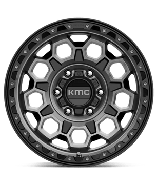 KMC KM545 TREK 17x9 +18 Satin Black with Gray Tint
