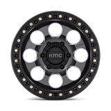 KMC KM550 17x8.5 +10mm Anthracite with Satin Black Lip (5x127)