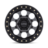 KMC KM550 RIOT SBL 17x8.5 +10mm Anthracite With Satin Black Lip (6x139.7)