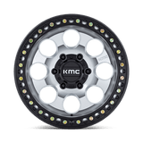 KMC KM550 17x8.5 +10mm Machined with Satin Black Lip (5x127)