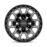 KMC KM718 17x8.5 +18mm Satin Black with Gray Tint