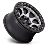 KMC KM237 17x8.5 0mm Machined Face with Satin Black True Beadlock (5x127)