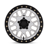 KMC Powersports KS235 14x7 +38mm Raw Machined with Black True Beadlock
