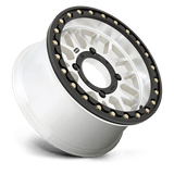 KMC Powersports KS235 15x7 +10mm Raw Machined with Black True Beadlock