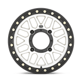 KMC Powersports KS235 15x7 +10mm Raw Machined with Black True Beadlock