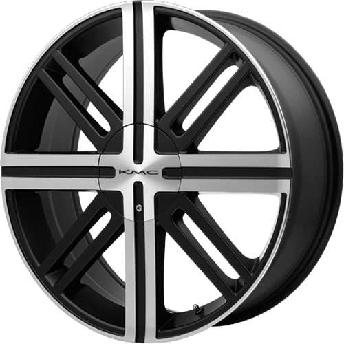 KMC KM675 Satin Black with Machined and Black Spokes
