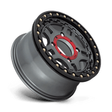 KMC Powersports KS240 RECON BEADLOCK 15x7 +38mm Gun Metal with Gloss Black Ring