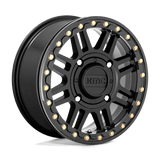 KMC Powersports KS250 CAGE BEADLOCK 15x10 0mm Satin Black with Gloss Black Ring