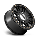 KMC Powersports KS250 CAGE BEADLOCK 15x10 0mm Satin Black with Gloss Black Ring