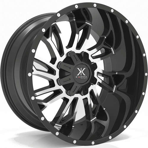 Karma Offroad K25 Gloss Black with Machined Spoke Faces