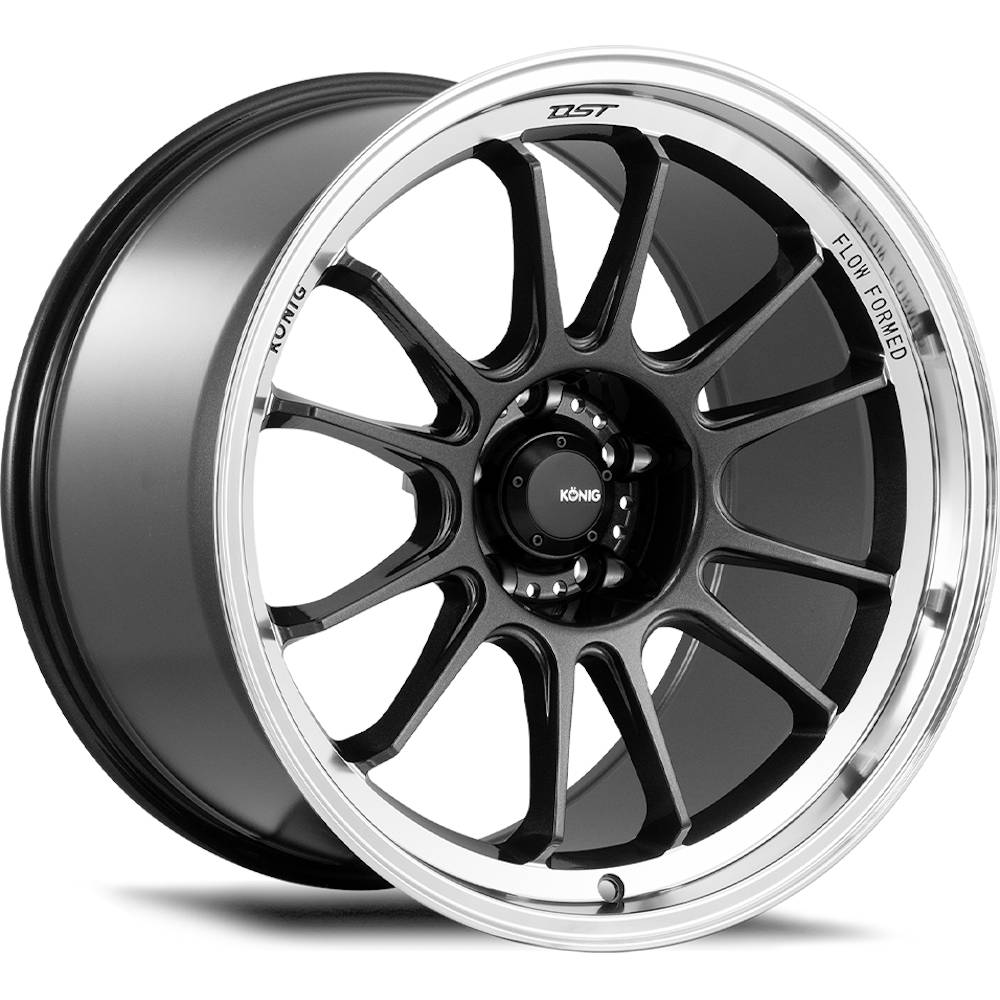 Konig Hypergram Metallic Carbon Gray with a Machined Lip Wheel