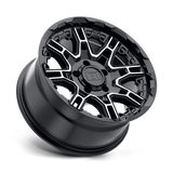 Level 8 SLINGSHOT 17x8.5 +10mm Gloss Black with Machined Face