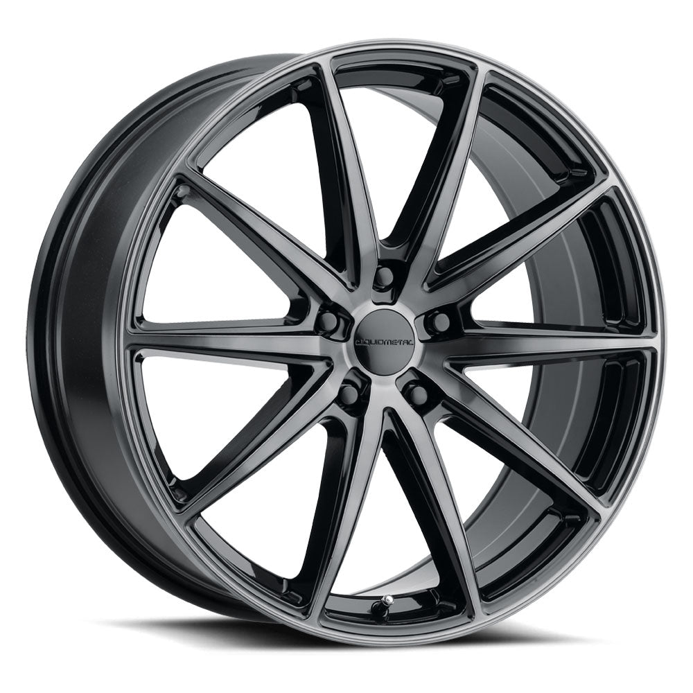 Liquid Metal Raven Gloss Black with Machined Dark Tint Spoke Faces Wheel