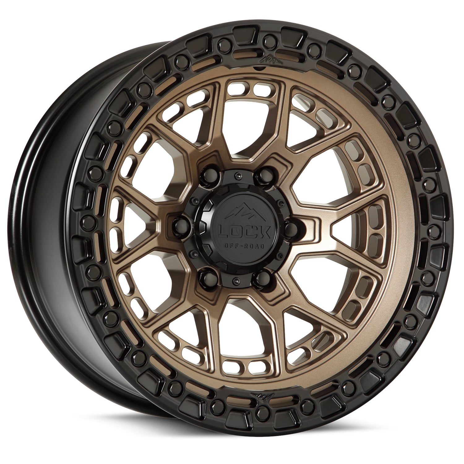 Lock Offroad Wheels Commando Matte Bronze with a Matte Black Lip Ring