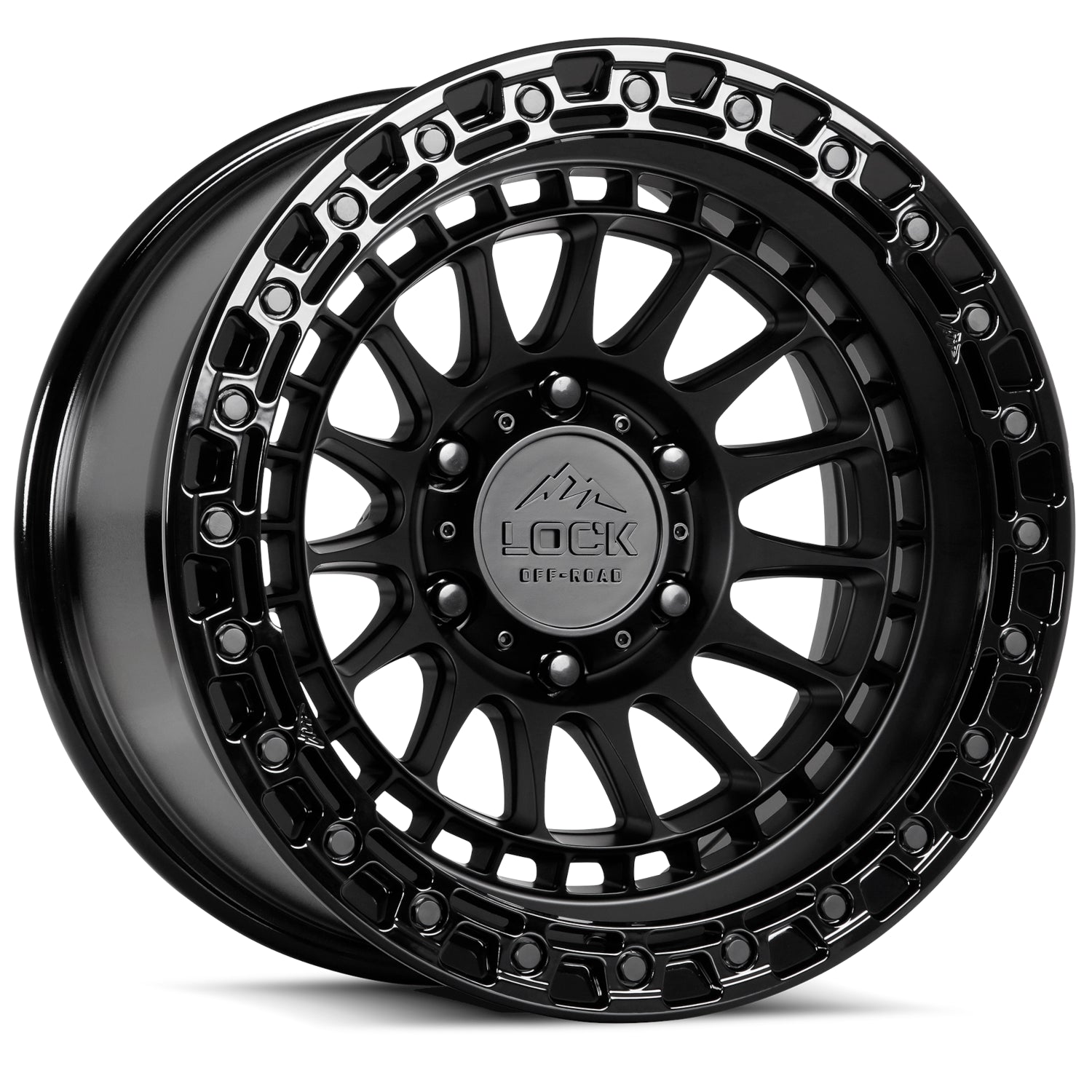 Lock Offroad Wheels Mojave Matte Black with a Gloss Black Ring