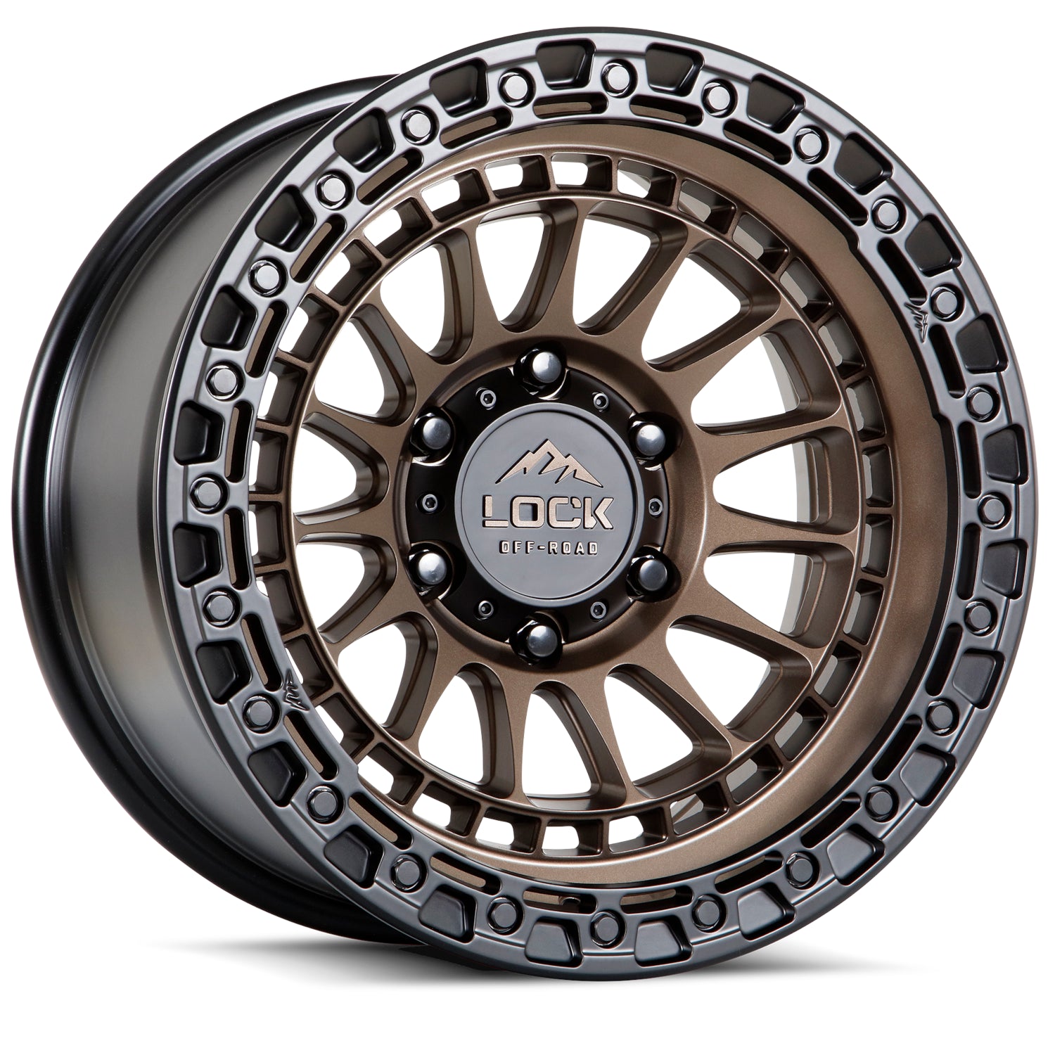 Lock Offroad Wheels Mojave Matte Bronze with a Matte Black Lip Ring