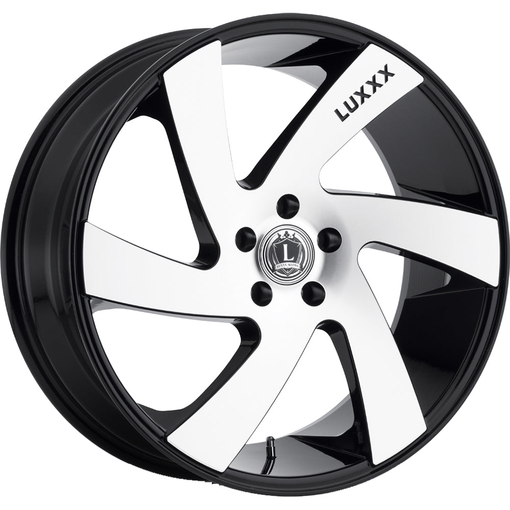 Luxxx Alloys LUX10 Black with Machined Spoke Faces Wheel