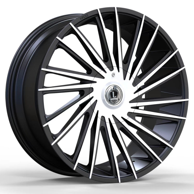 Luxxx Alloys LUX43 Gloss Black with Machined Spoke Faces Wheel