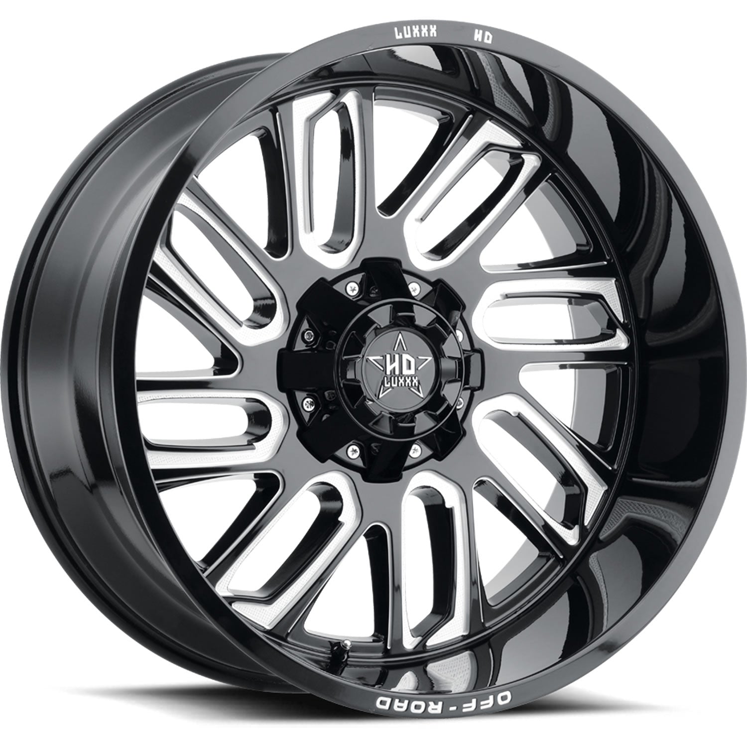 Luxxx HD LHD18 Gloss Black with Milled Spoke Centers