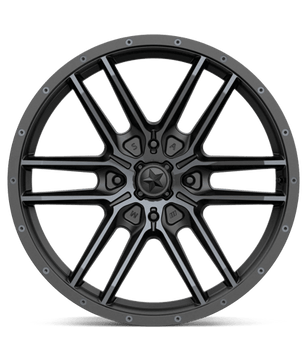 MSA Offroad Wheels M43 FANG 20x7 +10 Satin Black with Titanium Tint