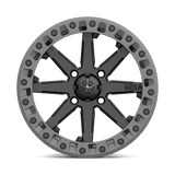 MSA M31 LOK2 Beadlock 18x7 Satin Black Matte Gray Ring premium UTV wheel