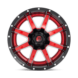 Fuel 2PC Maverick 22x12 -44mm Gloss Red with Milled Spokes