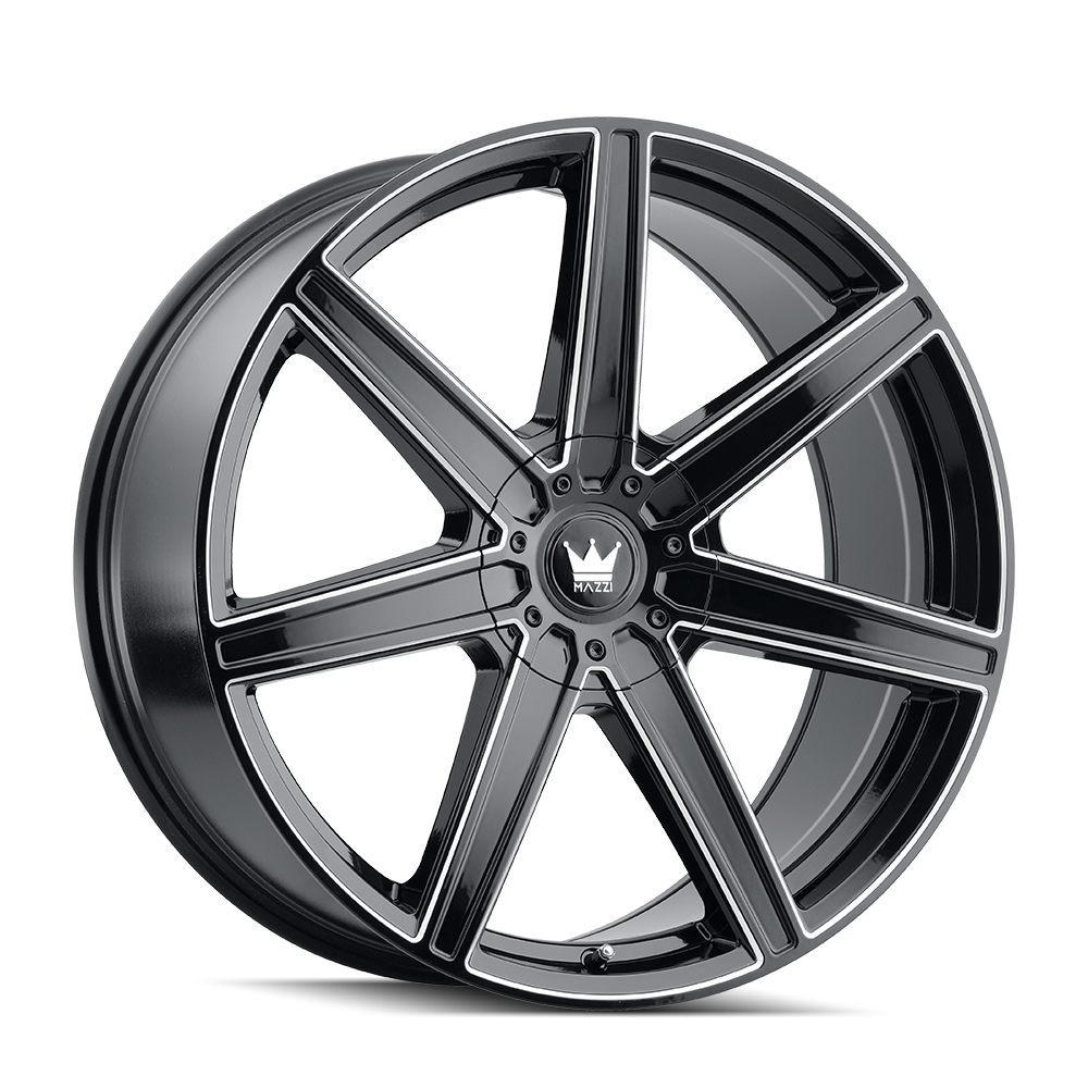 Mazzi LAGUNA 376 Gloss Black Milled wheel