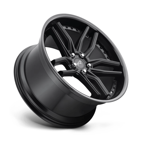 Niche 1PC Methos 19x9.5 +35 Gloss Black Lip with a Matte Black Center