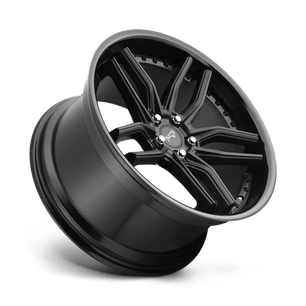 Niche 1PC Methos 19x9.5 +35 Gloss Black Lip with a Matte Black Center