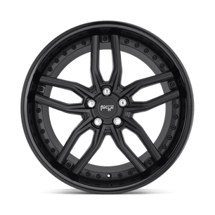 Niche 1PC Methos 19x9.5 +35 Gloss Black Lip with a Matte Black Center