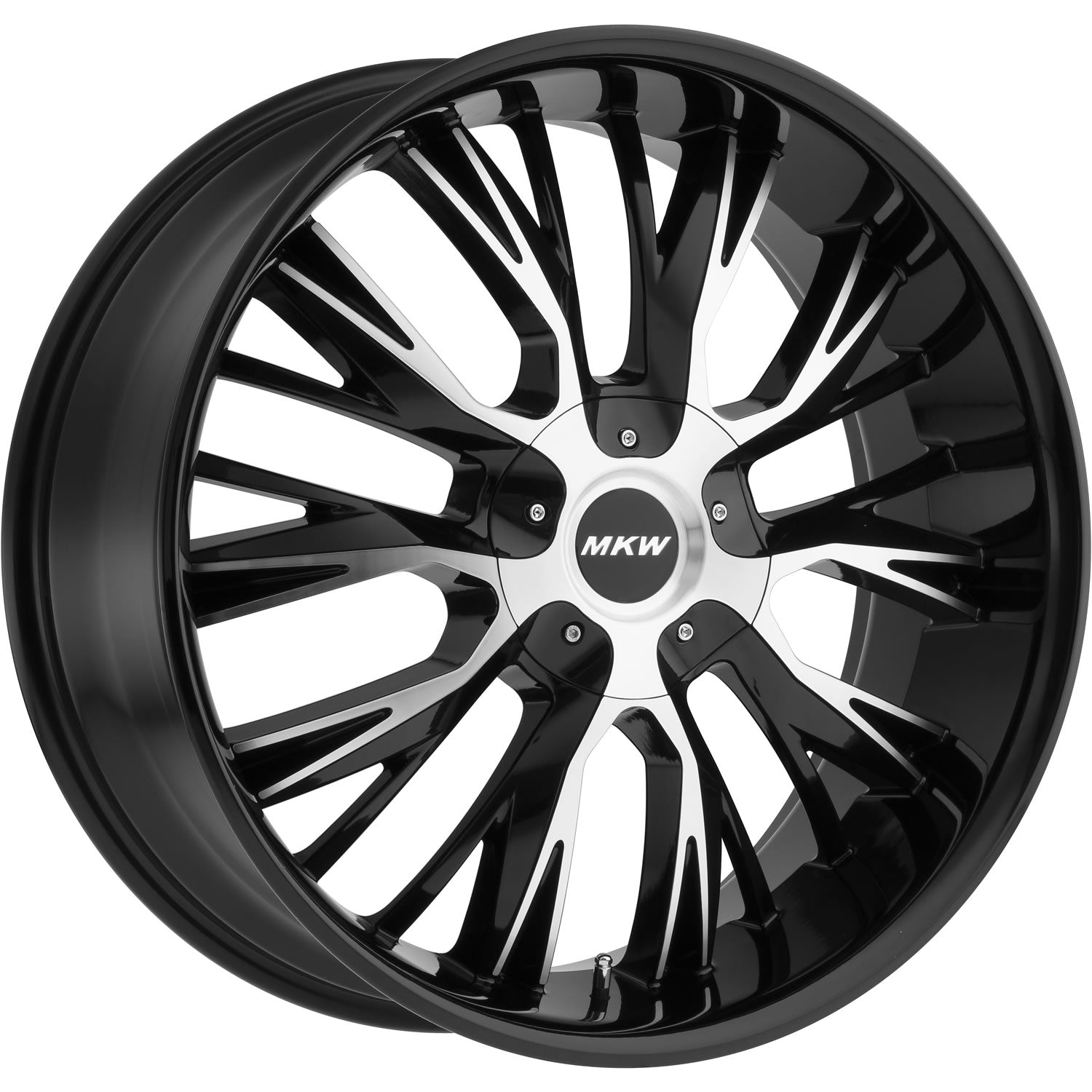 MKW M122 Gloss Black with Machined Spoke Accents Wheel